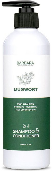 바르바라 사자발쑥 두피 쿨링 올인원 샴푸 린스 겸용, 400g, 1개