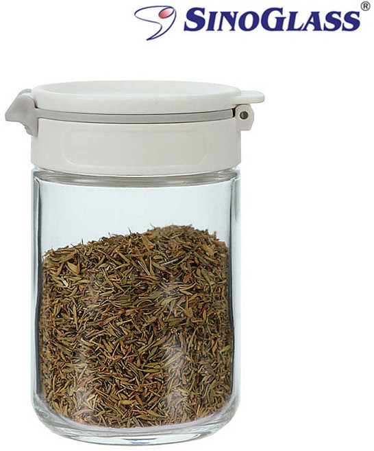 시노글라스 듀얼 원터치 양념병 화이트 200ml소금통양념통후추통소금병설탕통, 1개