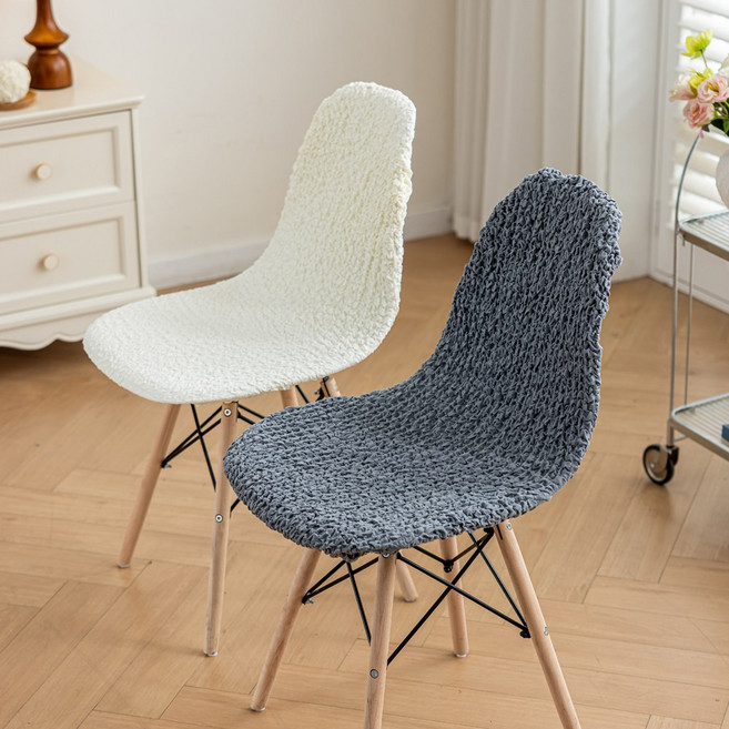 커버무드 고탄력 링클 에펠 의자커버, 2개, 크림