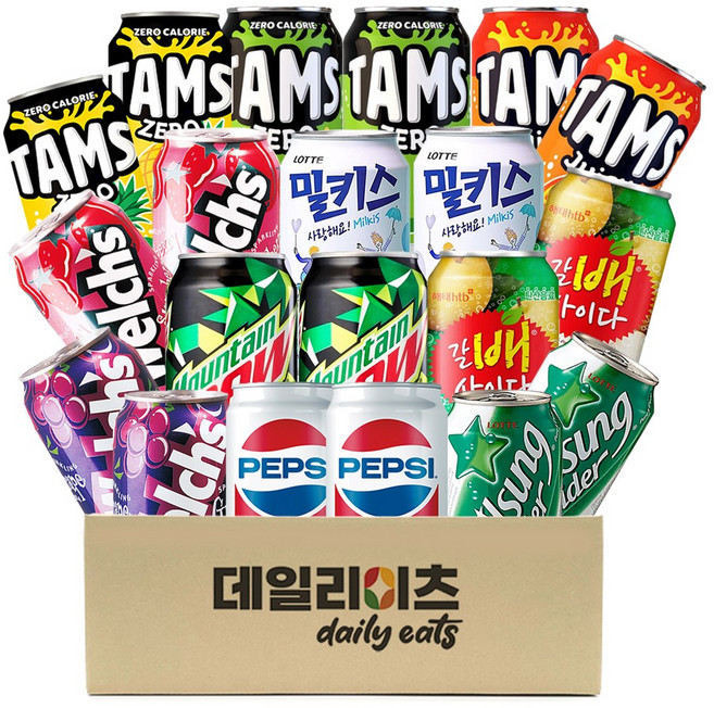 [데일리이츠] 탄산음료 뚱캔 10종 20캔 A세트 (340~355ml), 1세트, 355ml