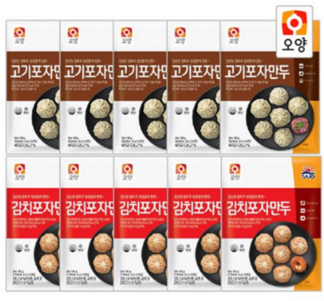사조오양 포자만두 180gx10봉(고기5봉+김치5봉), 10개, 180g