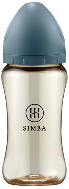 SIMBA辛巴 寶寶奶瓶 安全材質 寬口設計 防脹氣, 波藍(圓孔S), 1個, 270ml