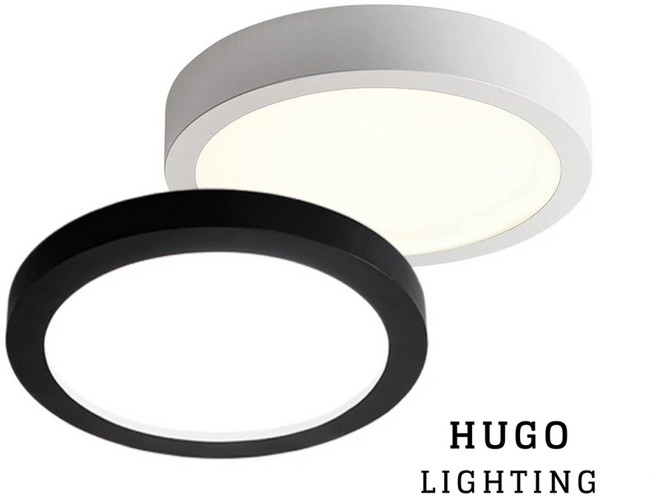 HUGO LIGHTING LED吸頂燈 導光板 圓型明裝 陽台燈 廁所燈, 白殼6瓦,中間色