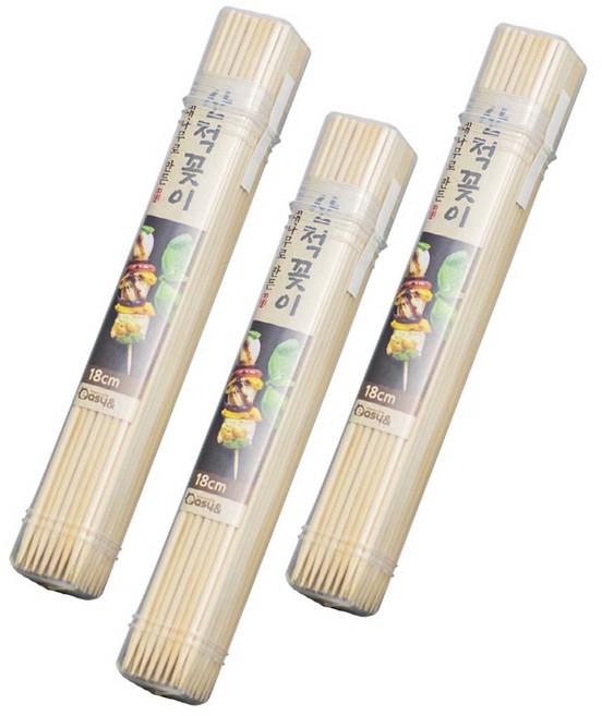 생활미소 대나무로 만든 산적꽂이 80입, 18cm 3개, 80개입