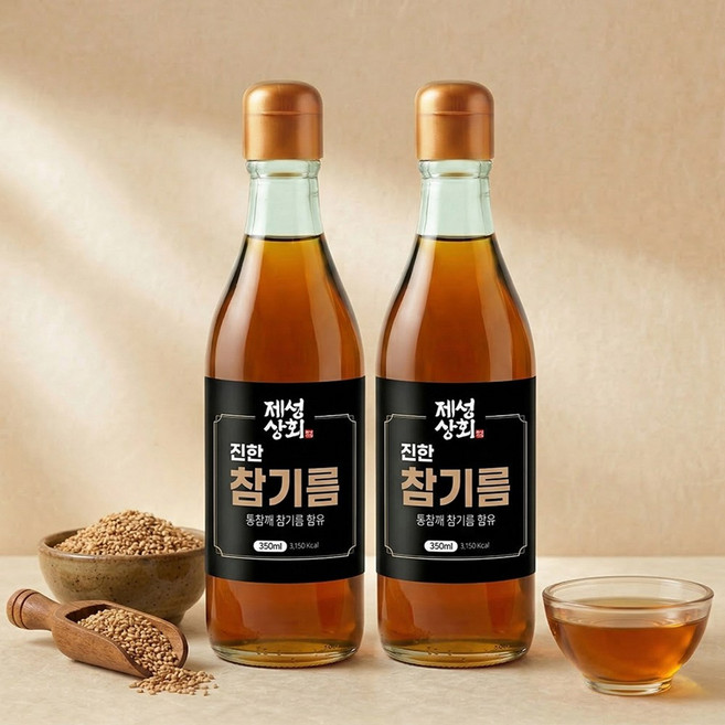 더진한 참기름, 2개, 350ml