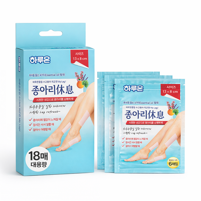 하루온 종아리 휴식 쿨링시트 패치, 18매입, 1개