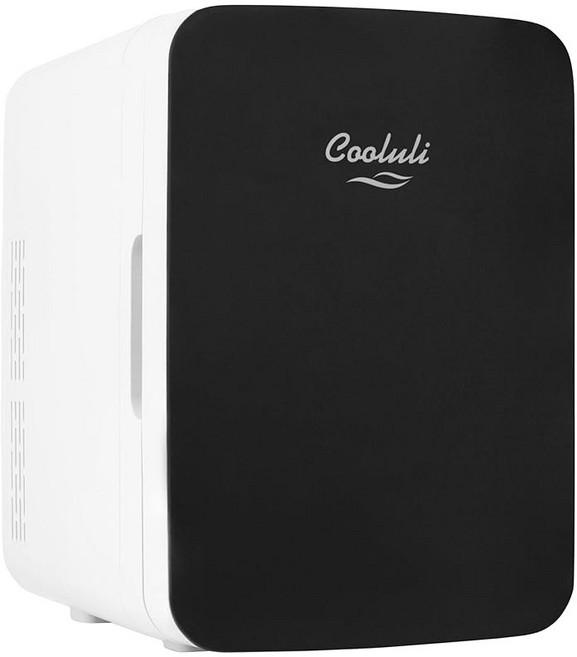 침실용 쿨룰리 10L 미니 냉장고 - 자동차 사무실 책상 및 대학 기숙사 음식 음료 스킨케어 뷰티 메이크업 화장품을 위한 12V 휴대용 쿨러 & 워머 AC/DC 소형 냉장, 10 Liter, Fractal Pink