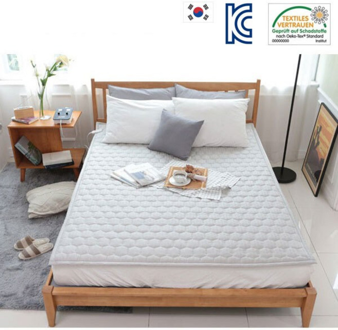 맘스품 탄소섬유발열 전자파FREE DC(24V) 카본온열매트(천연섬유모달100% 120수) ( 모던 그레이 ) ( 싱글 ), 1인용//챠콜 그레이, 추가없음