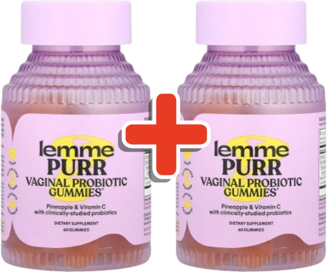 Lemme Purr Vaginal Probiotic 파인애플맛 60구미젤리 2개, 60정 - 쿠팡
