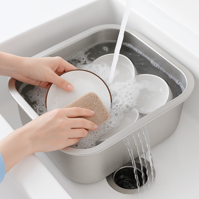 벤스투 깊고 넉넉한 스텐 설거지통, 실버, 1개