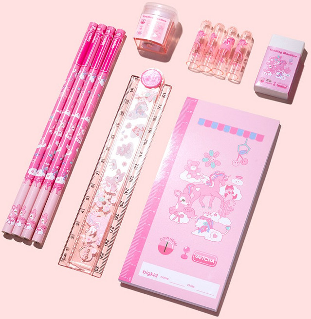 빅키드 키즈 학용품 문구 세트 VER.2, 빅키드핑크
