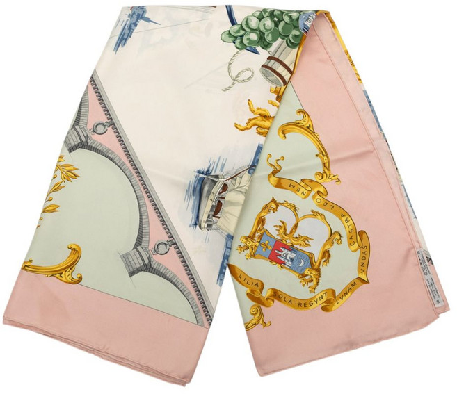 에르메스 중고 20th 센추리 보르도 포르테 오션 실크 스카프 90 스카프