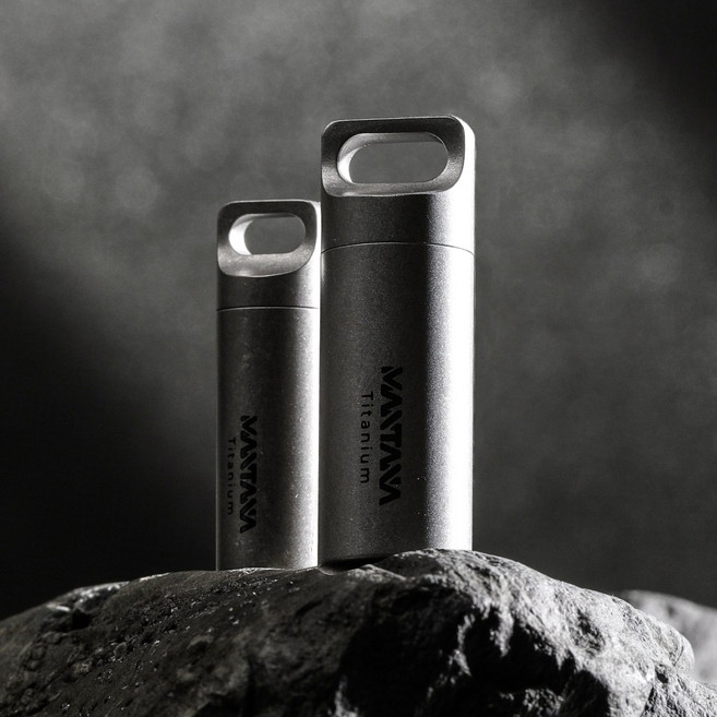 만타나 티타늄 고급 휴대용 약통 약 케이스, 스톤 대형, 1개