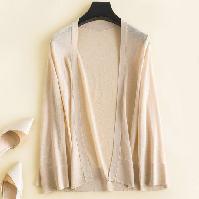 아이엠몽 여성 브이넥 아이스 베이직 시스루 가디건 초이디