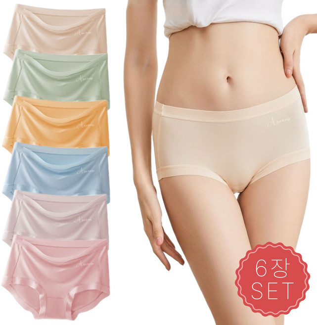 안이븐 여성 고탄력 60수 모달 노라인팬티 6p