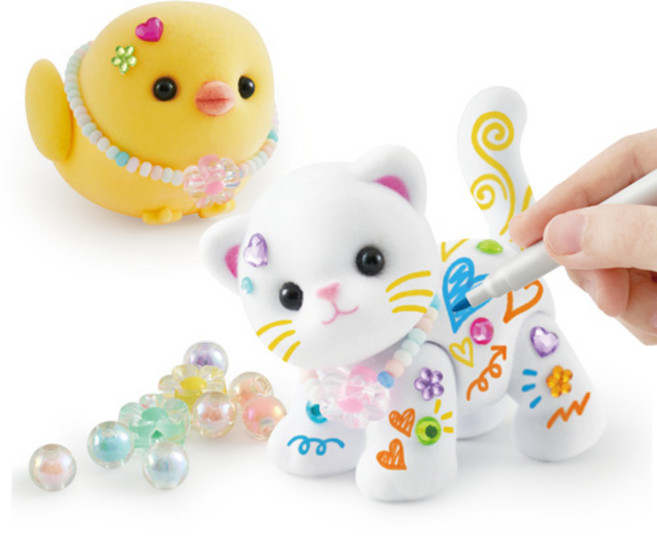 그렸다지웠다 펫 꾸미기 (펫하우스 역할놀이-보석스티커 비즈세트 포함), 화이트 외, 1개