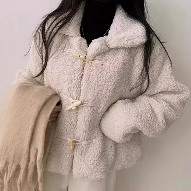 라라홀리 아방핏 포슬 카라 양털 뽀글이 크롭 코트 자켓