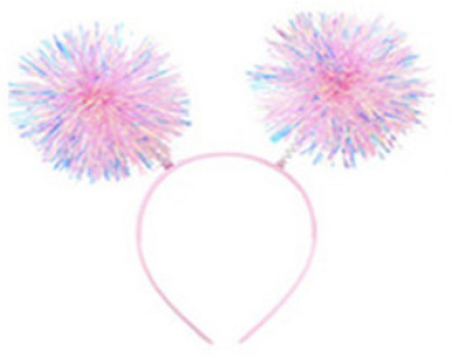 미미파티 동물 머리띠 인생네컷 웃긴 소품 생일 파티 체육대회 놀이공원 인싸머리띠, 응원 머리띠-방울 핑크