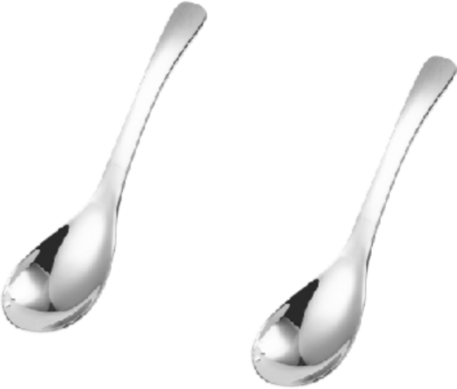 410不鏽鋼湯匙 圓湯匙 尖湯匙 冰沙勺, 小號 伯爵勺, 2個, 不鏽鋼餐具