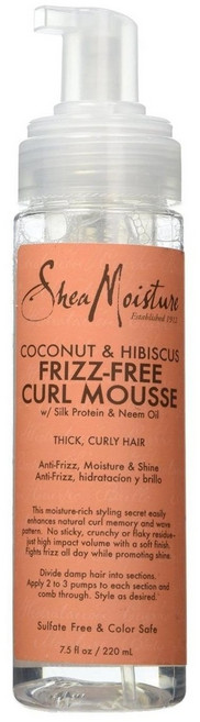 Shea Moisture 코코넛 & 히비스커스 프리즈-프리 컬 무스, 1개, 220ml