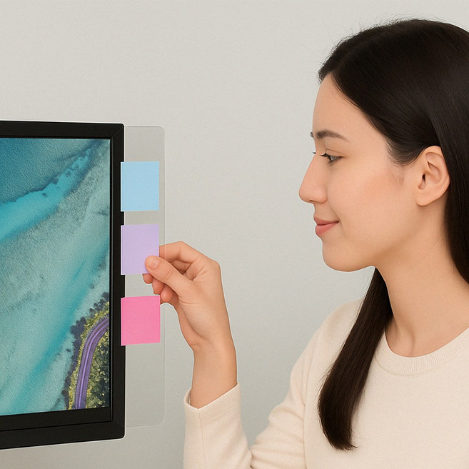 모니터 옆 메모보드 메모판 미니보드 (좌측우측 세트), 좌측우측세트, 2개