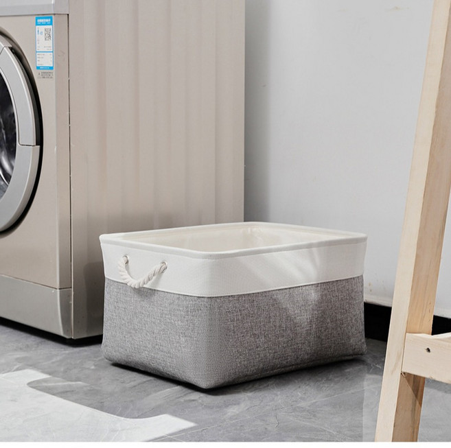 사각 패브릭 장난감정리함 소품정리함, 1개, 배색그레이