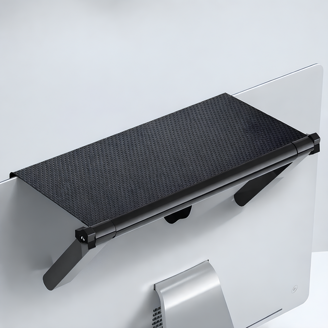 PIXOR TV 모니터 상단 선반 거치대 공간활용 수납 정리대, 1개, 블랙