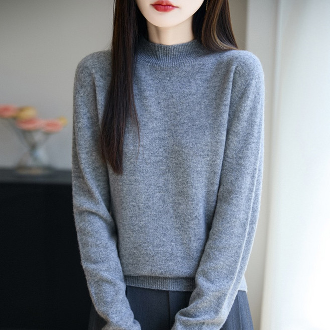 여성 베이직 반목 니트 긴팔티 12color