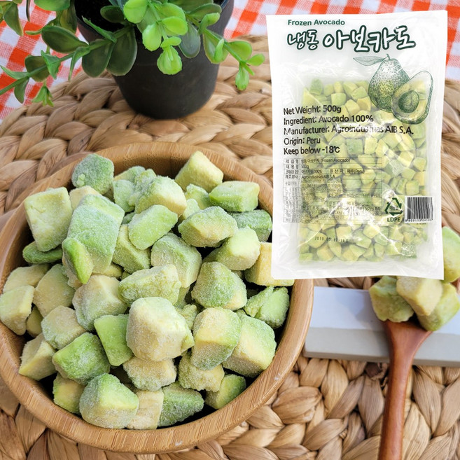 냉동 아보카도다이스 500g 페루, 1개