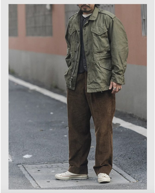 Aggressor M-51 1950's M-51 冷戰英美野戰夾克復刻 9.5oz 橄欖綠卡其布, 1個, XXL