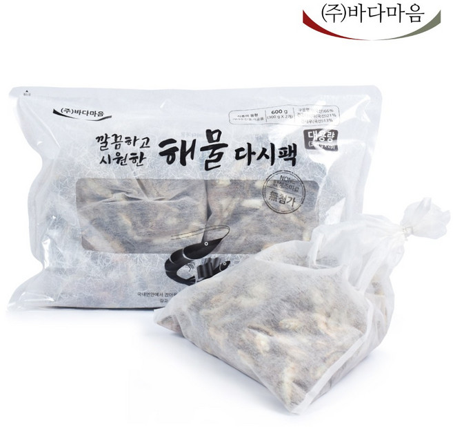 바다마음 해물다시팩 대용량 600g, 1개, 600g(300g x2개)