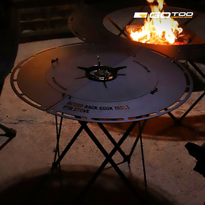 캠핑 원형 테이블 언더렉 쿡 캠핑 키친 테이블