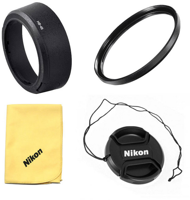 HB-45+UV52mm+렌즈캡+포켓융 니콘호환후드 세트, 1개