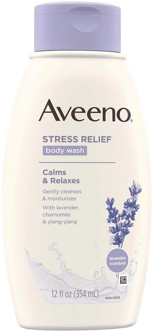 Aveeno 스트레스 릴리프 바디 워시 with 라벤더 카모마일 + 일랑-일랑, 354ml, 1개 - 쿠팡