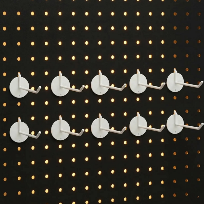 InLoop 튼튼한 타공판 걸이 후크 10cm, 화이트, 10개