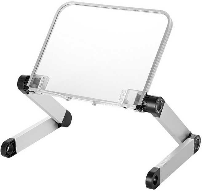 다용도 각도 높이 조절 360도 접이식 아크릴 투명 독서대 YDZJ01YKL, 은색