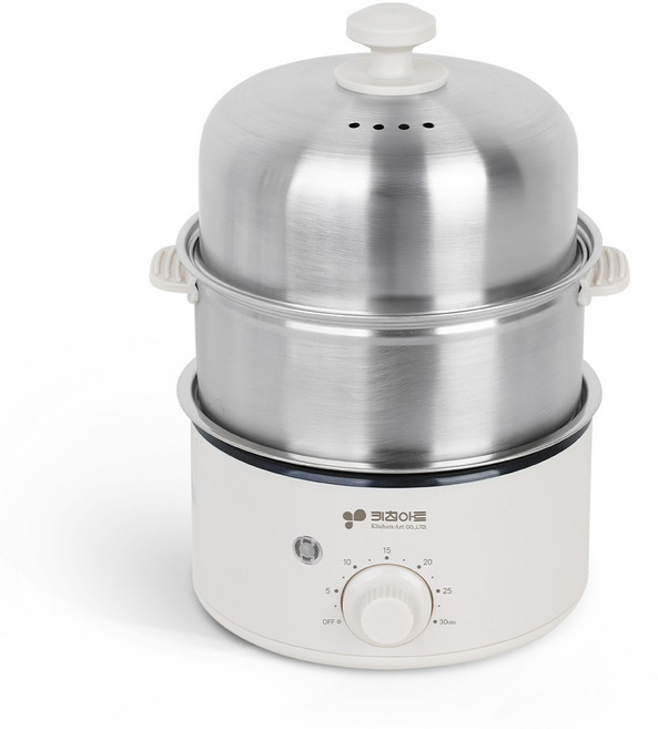 대웅 계란찜기 에그찜기 10분 쾌속순환가열 스텐레스열판, 키친아트 아이보리스텐2단