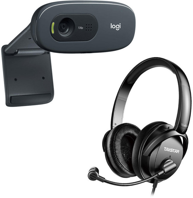 웹캠 헤드셋 세트 레벨2 화상 회의 채팅 줌 구글미트 C270 TS-451M USB 헤드셋 마이크