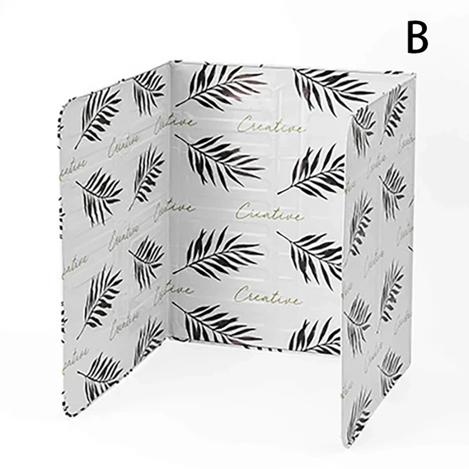 알루미늄 호일 가스 스토브 배플 주방 플레이트 접이식 프라이팬 스플래시 스크린 액세서리, 01 B