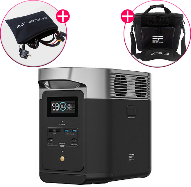 에코플로우 델타2 파워뱅크 인산철 배터리 캠핑 차박, 본체+110W태양광패널