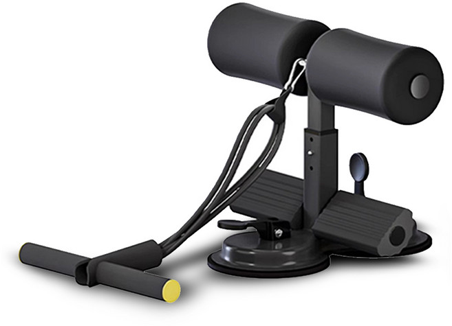 홈트레이닝 윗몸일으키기 보조기 복근운동기구 헬스소품 휴대용 더블 빨판, 1개, 블랙