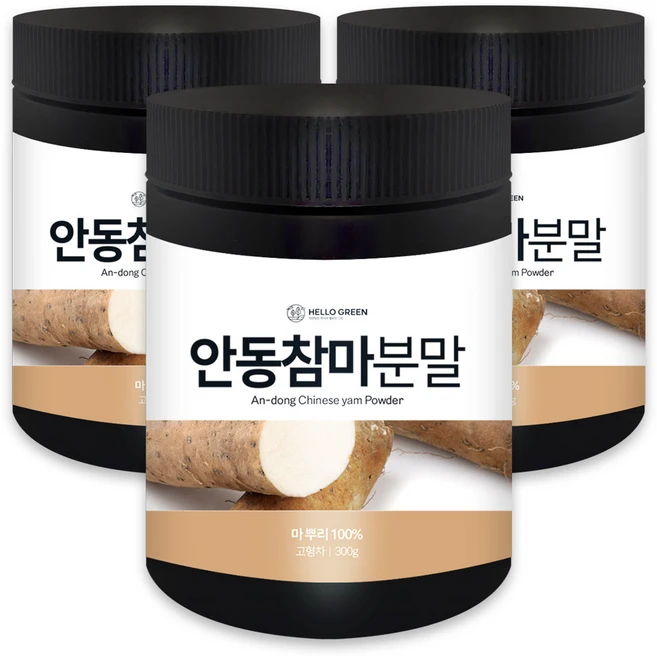 헬로우그린 국내산 안동 참마 분말 300gX3(통) 총900g, 3개 - 쿠팡