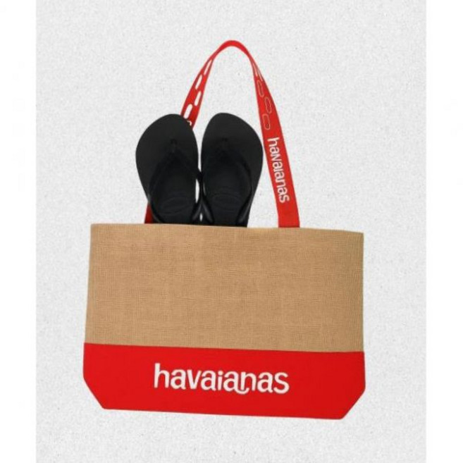 매장정품 하바이아나스 HAVAIANAS SET 탑 플립플랍 Black 비치백 하바371306434392 1326751