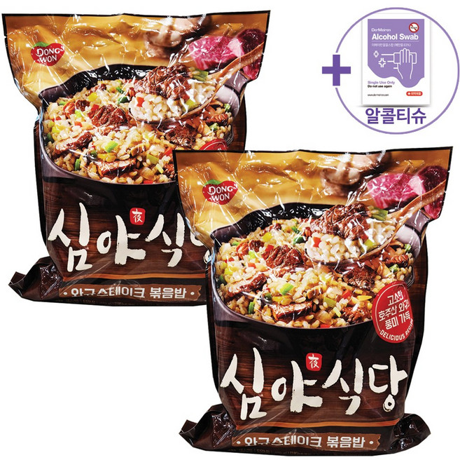 동원 심야식당 와규 스테이크 볶음밥 205G X 6 X 2봉 [아이스박스] + 더메이런알콜티슈