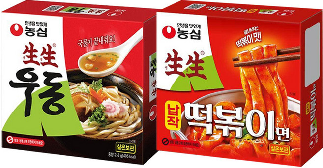 농심 생생우동 4+생생 납작 떡볶이면 4