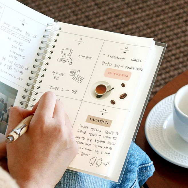 하반기다이어리 불렛저널 만년형 위클리 6개월 스프링 다이어리, 3 Forest