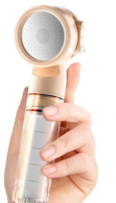 휴대용 분리형 샤워 헤드 3 미니 스프레이어 필터 여행, 1개, 02 Beige