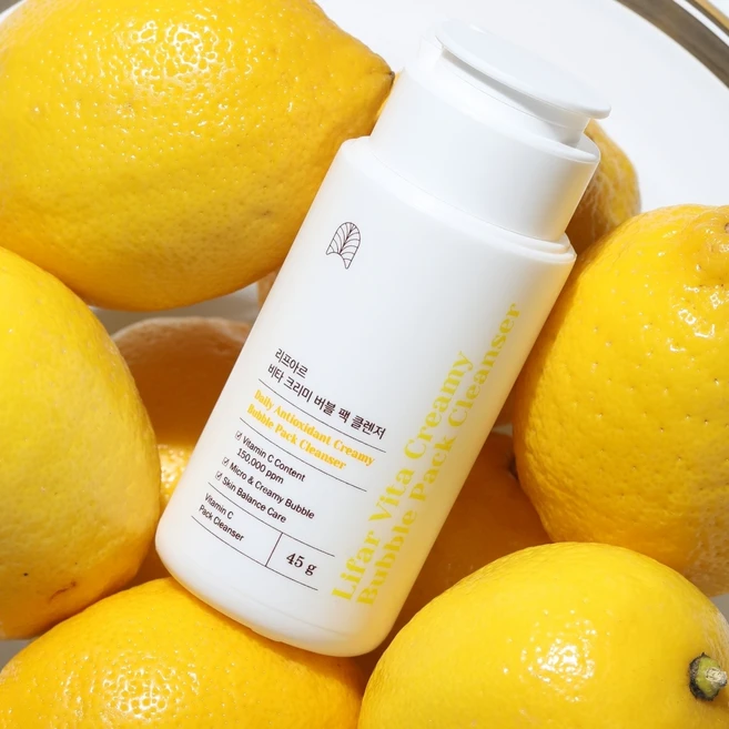 리프아르 비타 크리미 버블 팩클렌저 파우더 워시 비타민 클렌징 가루 세안제, 1개, 45g - 쿠팡