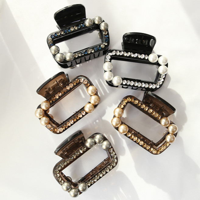 미스21 히로아 스퀘어 스와로브스키 스톤 집게핀 헤어핀 머리핀 (hp1821)