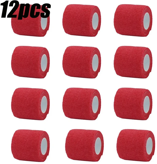 오렌지 스포츠 테이프 Elastoplast 자체 접착 탄력 붕대 랩 무릎 지원 패드 손가락 발목 손바닥, 04 12pcs, 02 2.5cmX4.6m